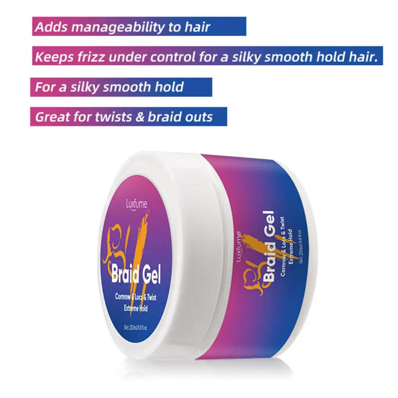 Description Picture 5 of itemHair Conditioning Gel 250ml Extra Hold Control Edge Braid Gel Extreme Hold And Control Edge Braid Gel Extra Hold Styling Wax For
