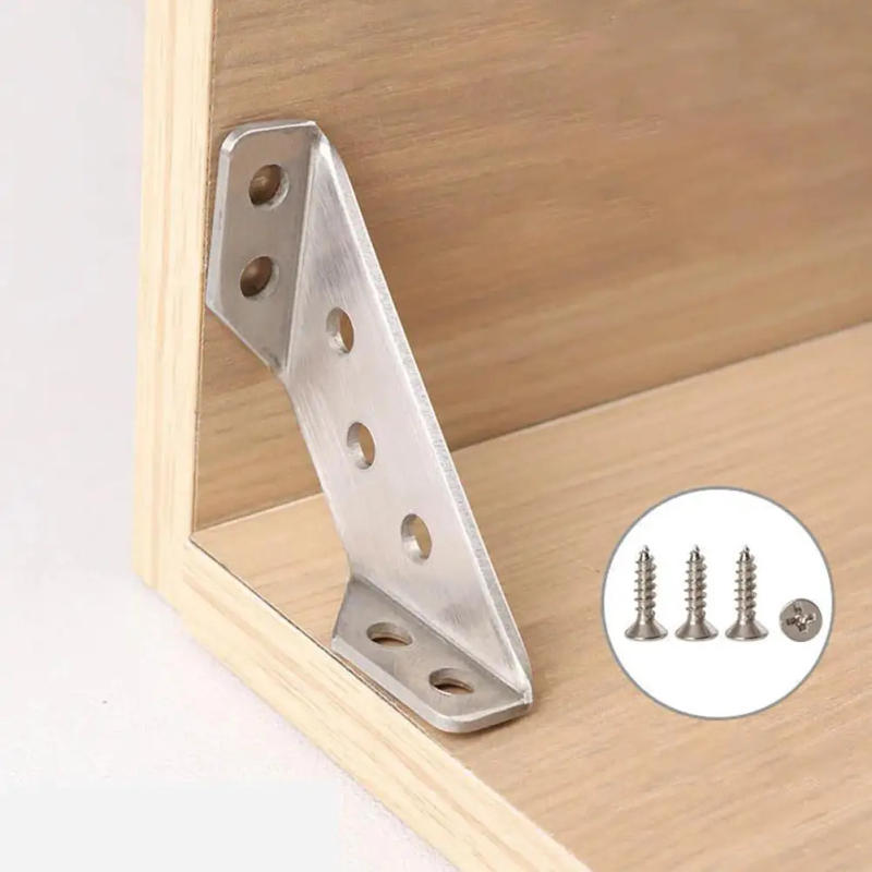 Description Picture 3 of item30/20/10PCS Stainless Steel Angle Corner Brackets Fasteners Right Protector Angle Supporting Furniture Corner Stand Connect F3L0