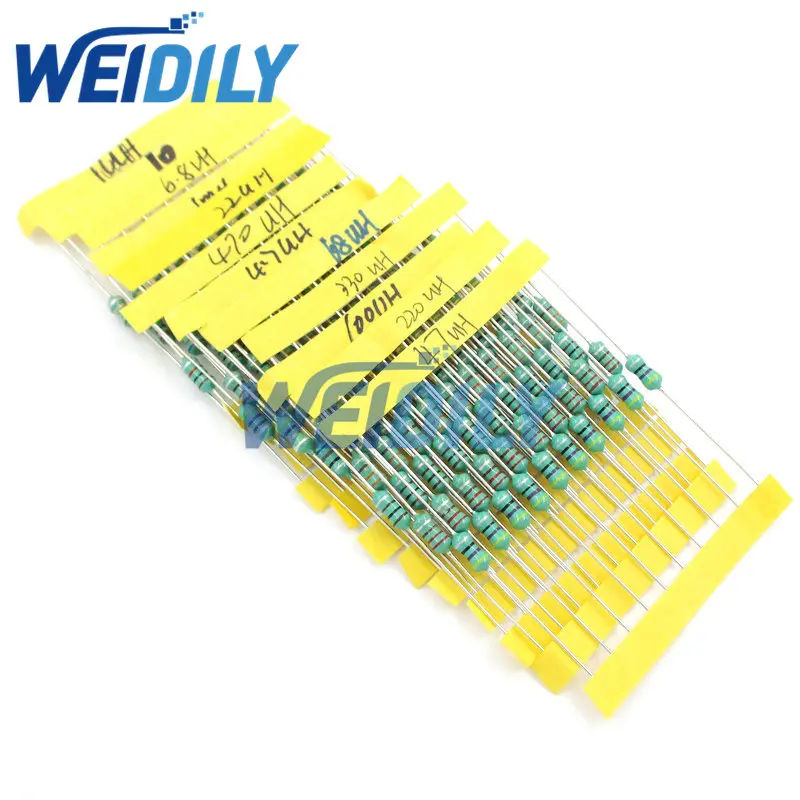 Description Picture 2 of item120PCS 1/2W Color Ring Inductor Assortment 0410 0.5W Inductors 1UH-1MH 12valuesX10pcs=120pcs Inductors Assorted Set Kit