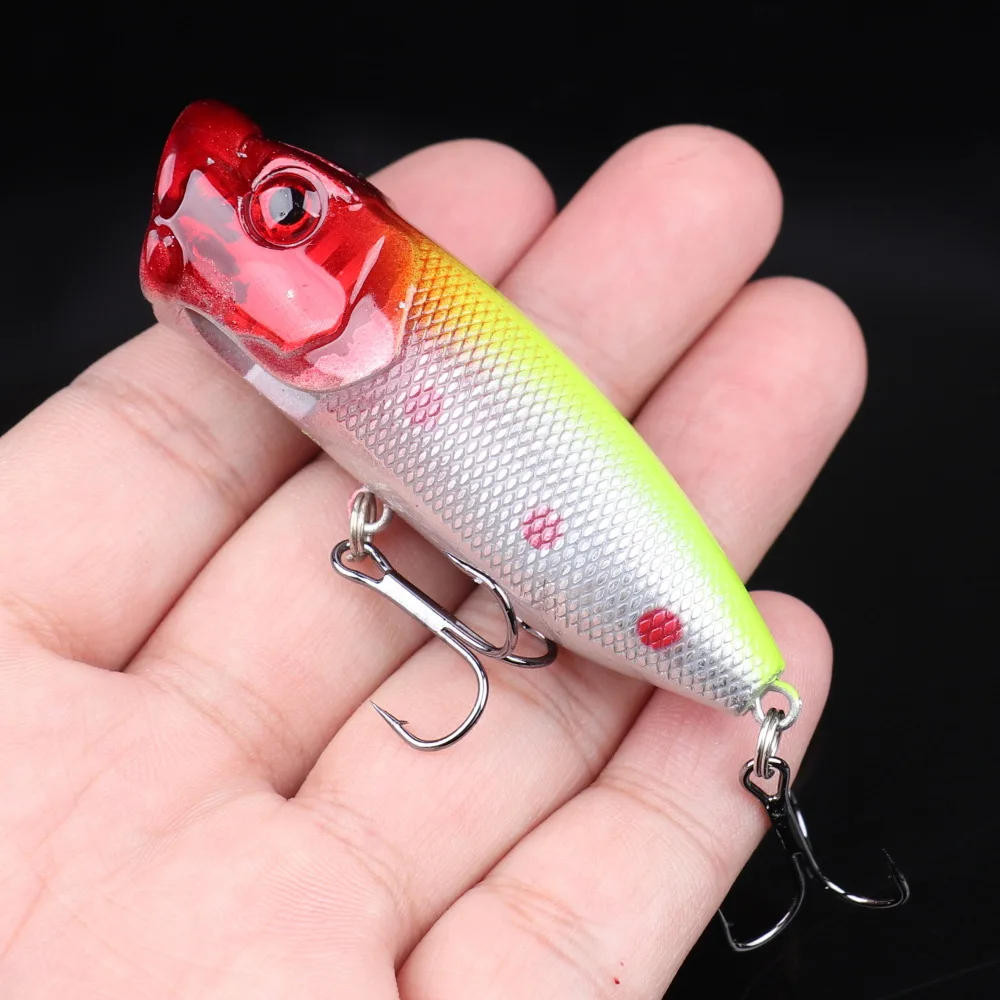 Description Picture 5 of item1 Pcs Fishing Lures Top Water Popper Bait 6.5cm 12g Hard Bait Artificial Wobblers Plastic Fishing Tackle with 6# Hooks