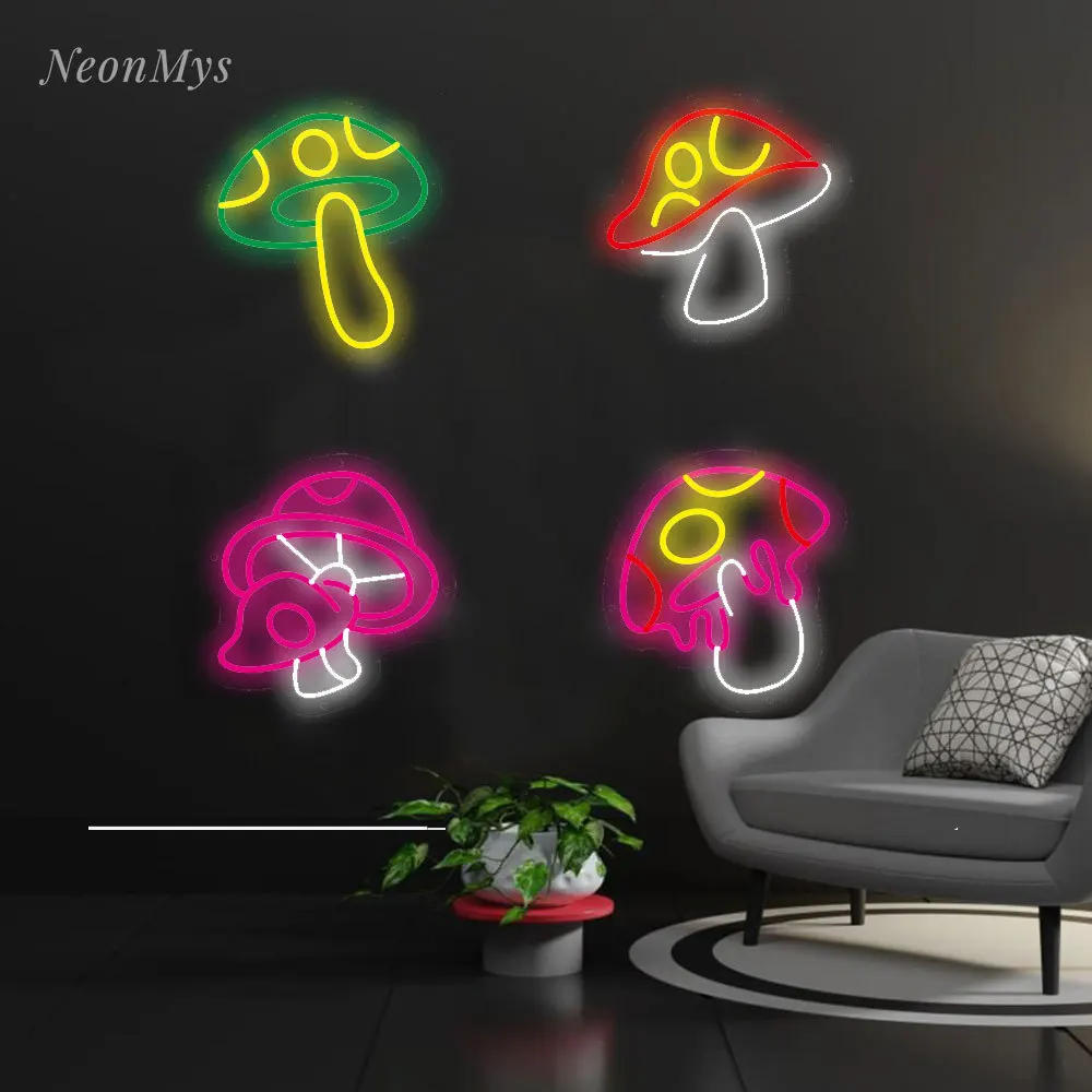 Description Picture 2 of itemMushroom Neon Sign for Wall Decor Game Decor Holiday Gift For Children Kids Girl Bedroom Living Room Decor Lamp Signs LED Lamp