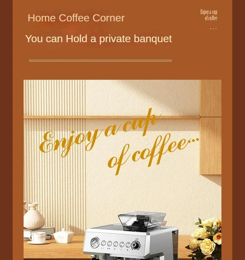 Description Picture 5 of itemNew Espresso Coffee Machine Espresso Maker 20bar Pump Pressure with Grinder Steam Milk Frother Semi-Automatic Coffee Maker