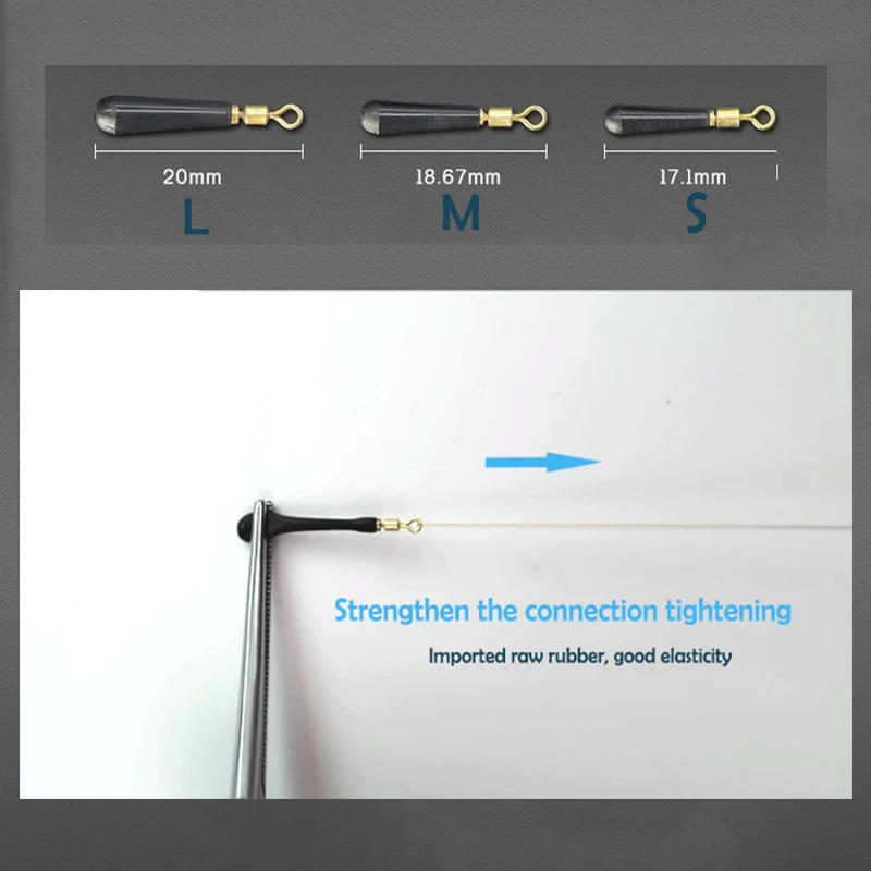 Description Picture 4 of itemFTK 10Pcs-100Pcs Fishing Gear Block Rotation Drift Fishing Floats Accessory Bobber Copper Rubber Tools Fishing Gadget Float Rest