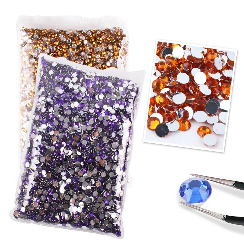 Description Picture 6 of itemBig Package 2-6mm Resin Non Hot Fix Rhinestones Bulk Wholesale Flat Back Plastic Crystals Nail  Ab Trimmings Crystals For Crafts
