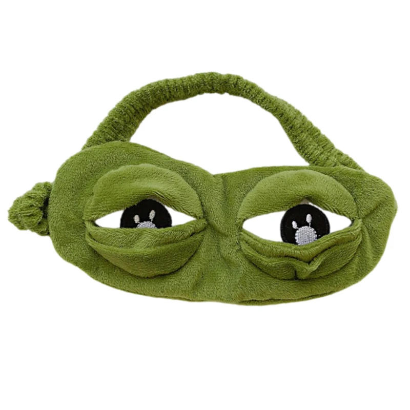 Description Picture 5 of item3D Sad Frog Sleep Mask Natural Sleeping Eyeshade Cover Shade Eye Patch Women Men Soft Portable Blindfold Travel Eyepatch