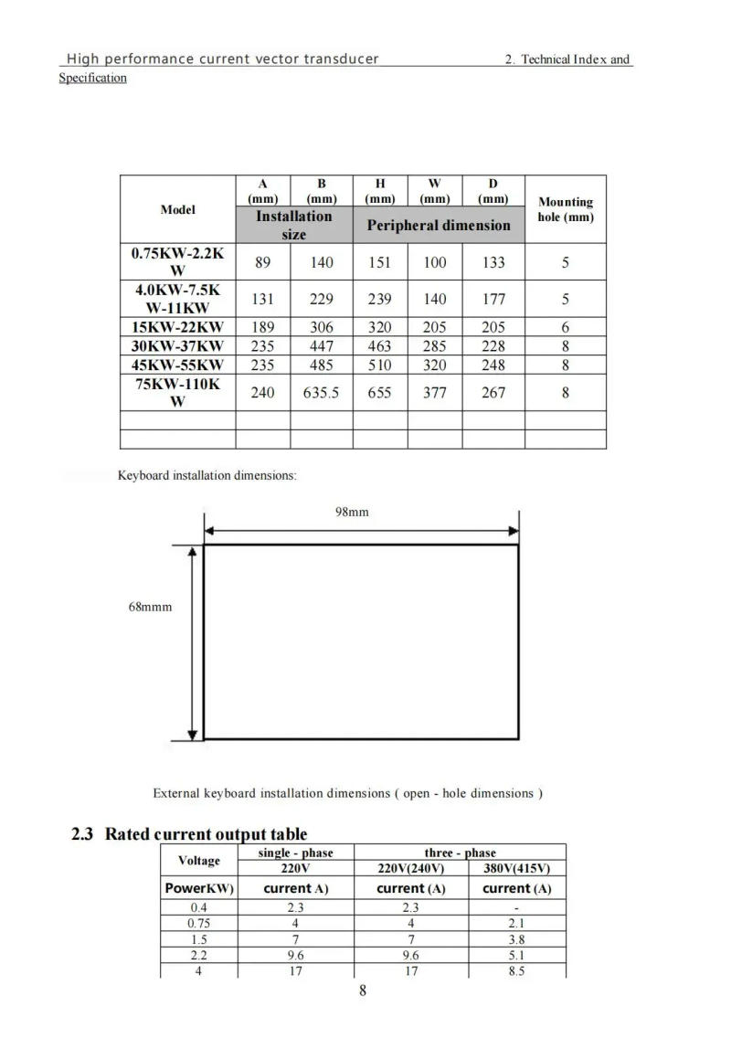 Description Picture 5 of itemVFD 11KW 15KW 18KW 22KW 30KW High-performance vector type frequency converter AC380v three-phase motor Speed Controller inverter
