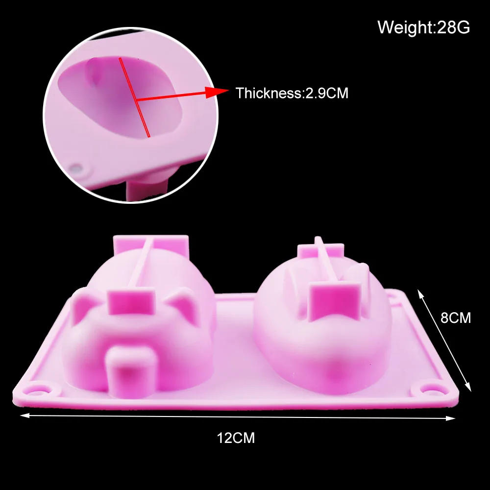 Description Picture 3 of item2022 New 3D DIY Baking Tools Non-stick Silicone Cake Mold Rabbit Pig Shapes Chocolate Mold for Pastry Pudding Jelly