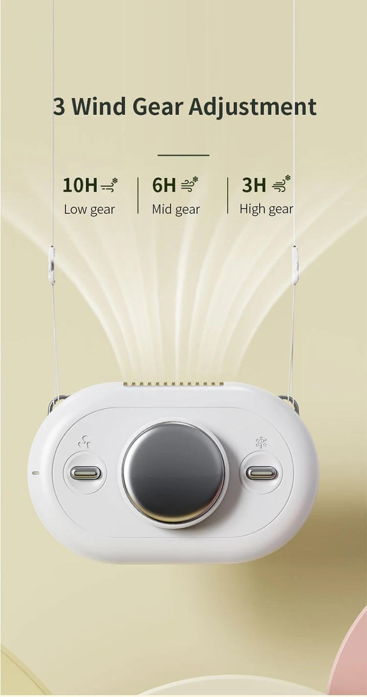 Description Picture 6 of itemPortable Hanging Neck Fan 2000mAh Battery Wireless Cold Compress Fan Outdoor Mini Air Conditioner Handheld Electric Fan