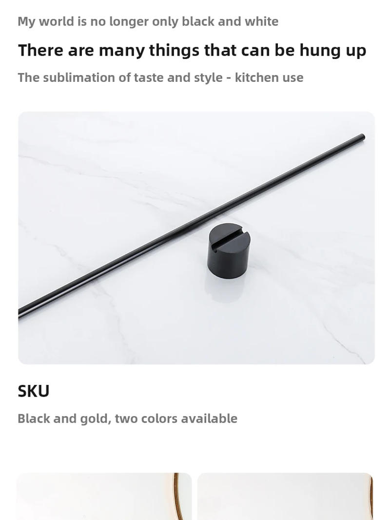 Description Picture 6 of item50cm Aluminum Towel Hanger Free-Punch Wall Mounted Towel Rack Bathroom Towel Bar Holder Adjustable Bathroom Accessories