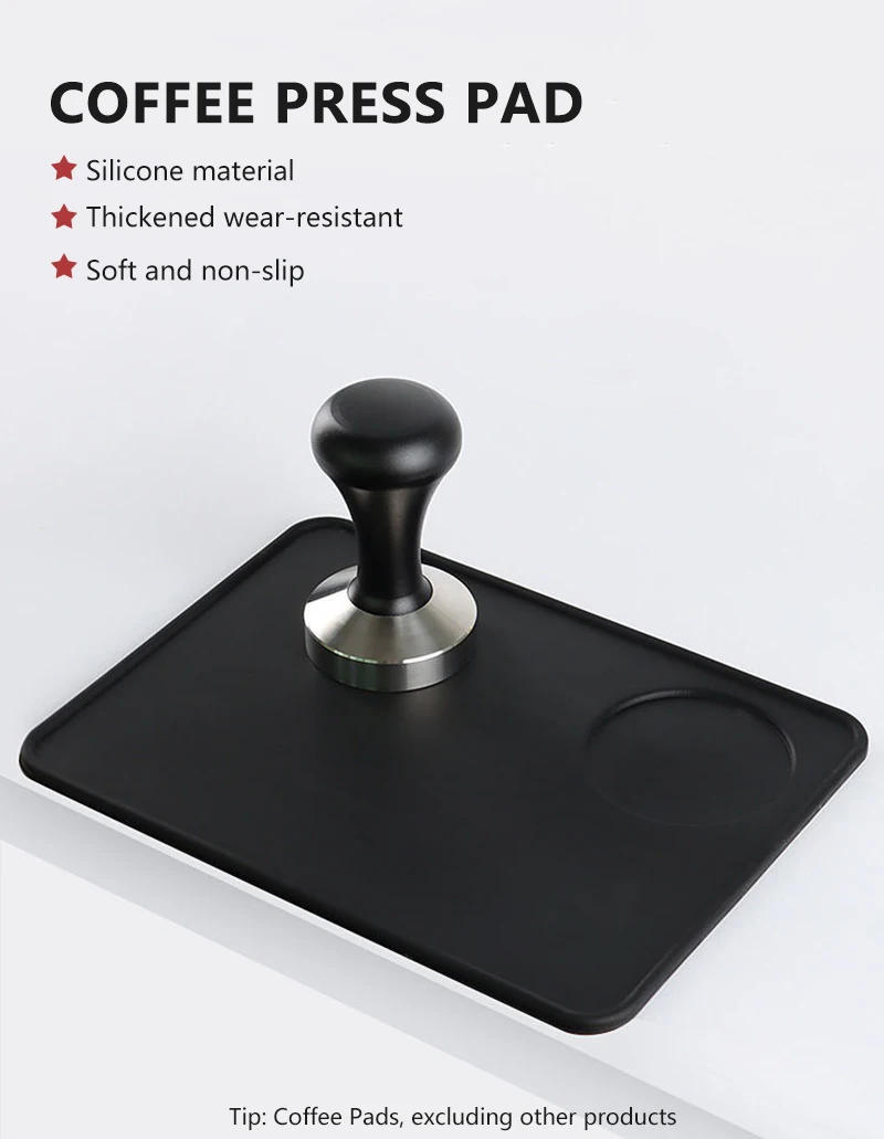 Description Picture 2 of itemCoffee Tamper Mat Tamping Rest Holder Corner Edge Pad Black Office Bar Shop Silicone Espresso Station