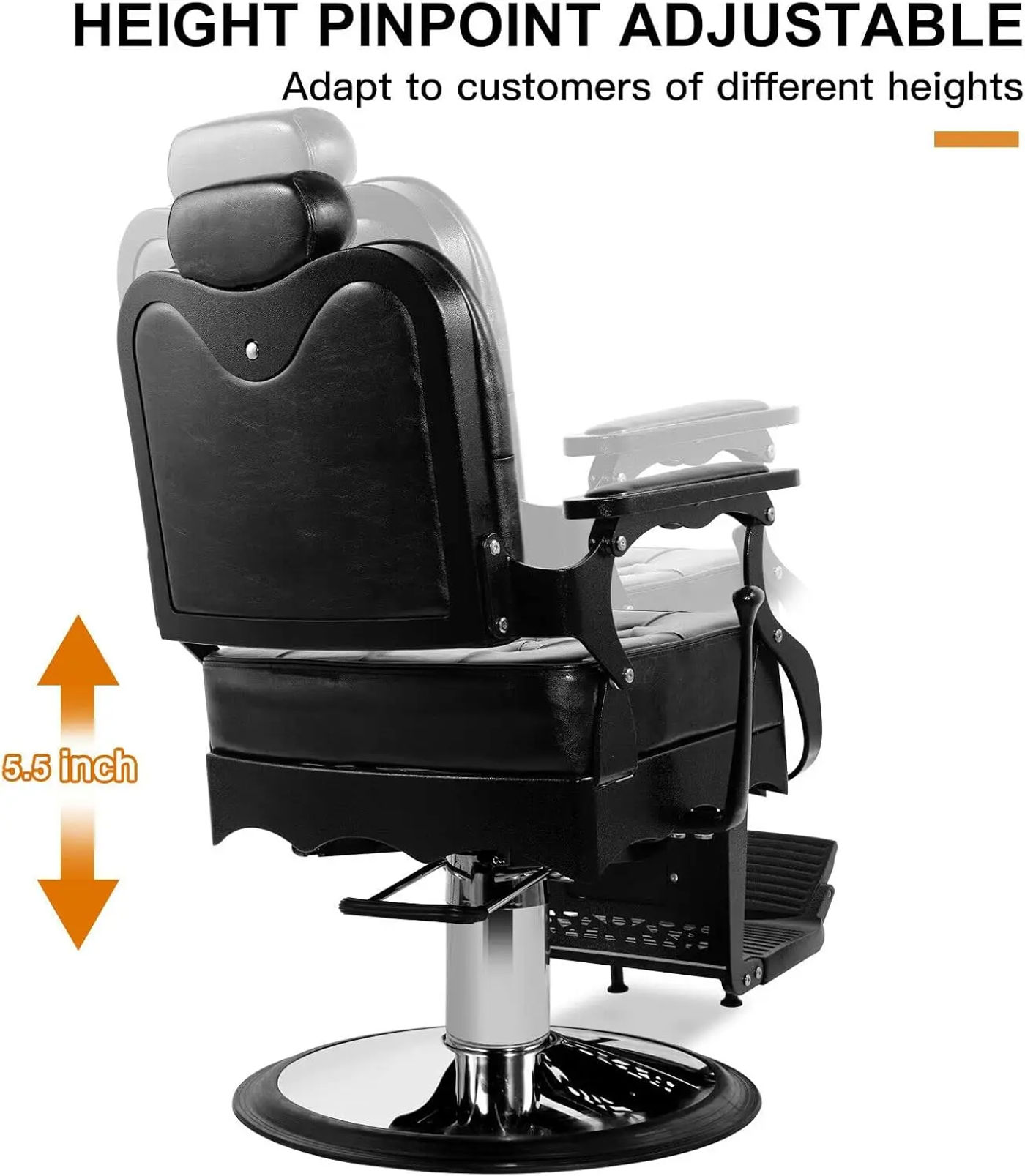 Description Picture 5 of itemVintage Barber Chair Heavy Duty Hydraulic Recline Salon Chair Classic Barber Chairs for Hair Stylist Tattoo Chair Barber Salon
