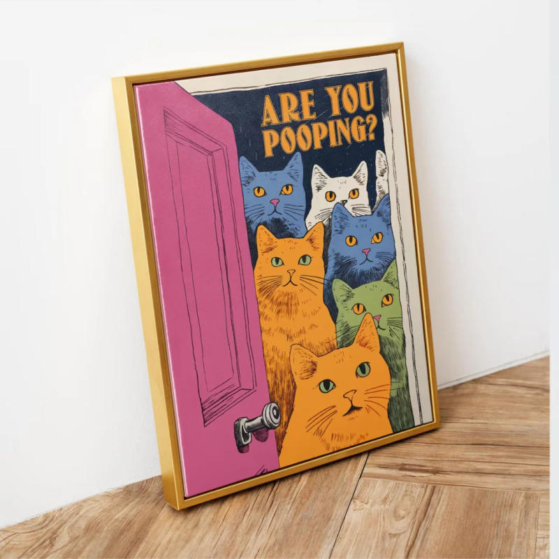 Description Picture 3 of itemBathroom Cat Print For Toilet Wall Art Print Funny Cat Print Maximalist Wall Art Bathroom Wall Art Toilet Poster Funny Posters