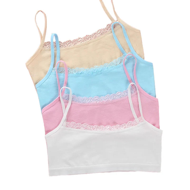 Description Picture 2 of itemTeenager Girls Cotton Bra Solid Student Underwear Kids Girls Children Vest Training Bras Tops Wrapped Chest Camisoles Tanks