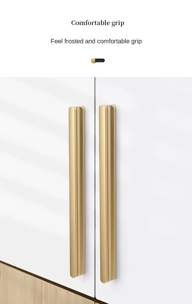 Description Picture 4 of itemModern Extended Bedroom Wardrobe Gold Handle Cabinet Door Handle Drawer Black Furniture Knob Grey Home Decoration