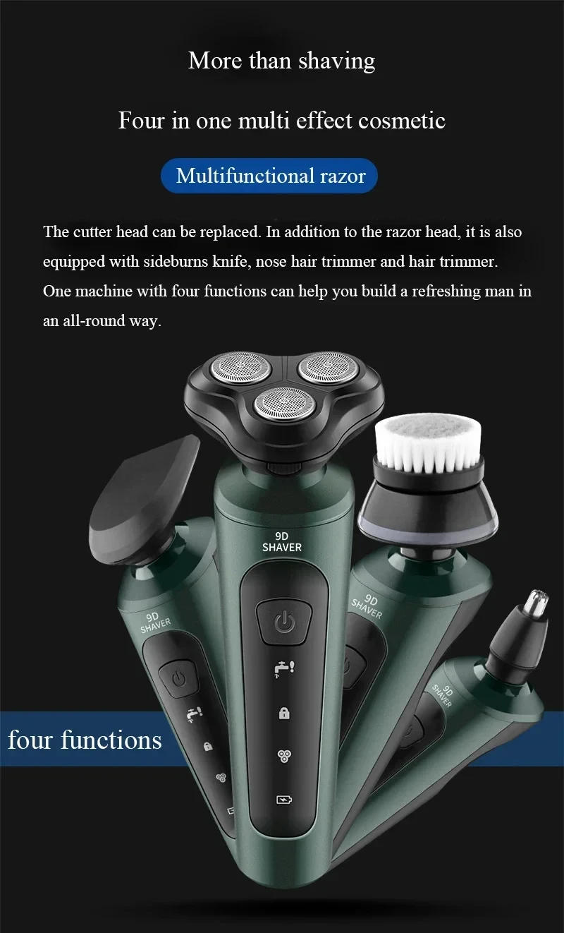 Description Picture 4 of itemXiaomi Electric Shaver 4-in-1 Multifunctional Dry and Wet Dual-purpose Silent Adjustable Rotary Electric Trimmer Hair Trimmer