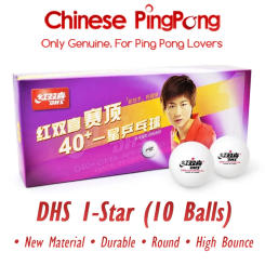 DHS D40+ Table Tennis Ball (10 Balls) 1-Star Durable ABS New Materila High Quality Training Ping Pong Balls