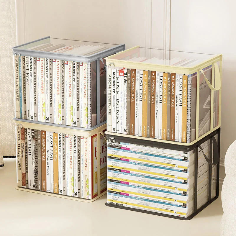 Description Picture 4 of itemTransparent waterproof PVC book storage box Foldable with portable student book storage box Large capacity storage bag