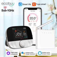 Tuya Smart Wifi Battery Thermostat Wireless For Gas Boiler Heating Thermostat Digital Temperature Controller Alexa Google Home