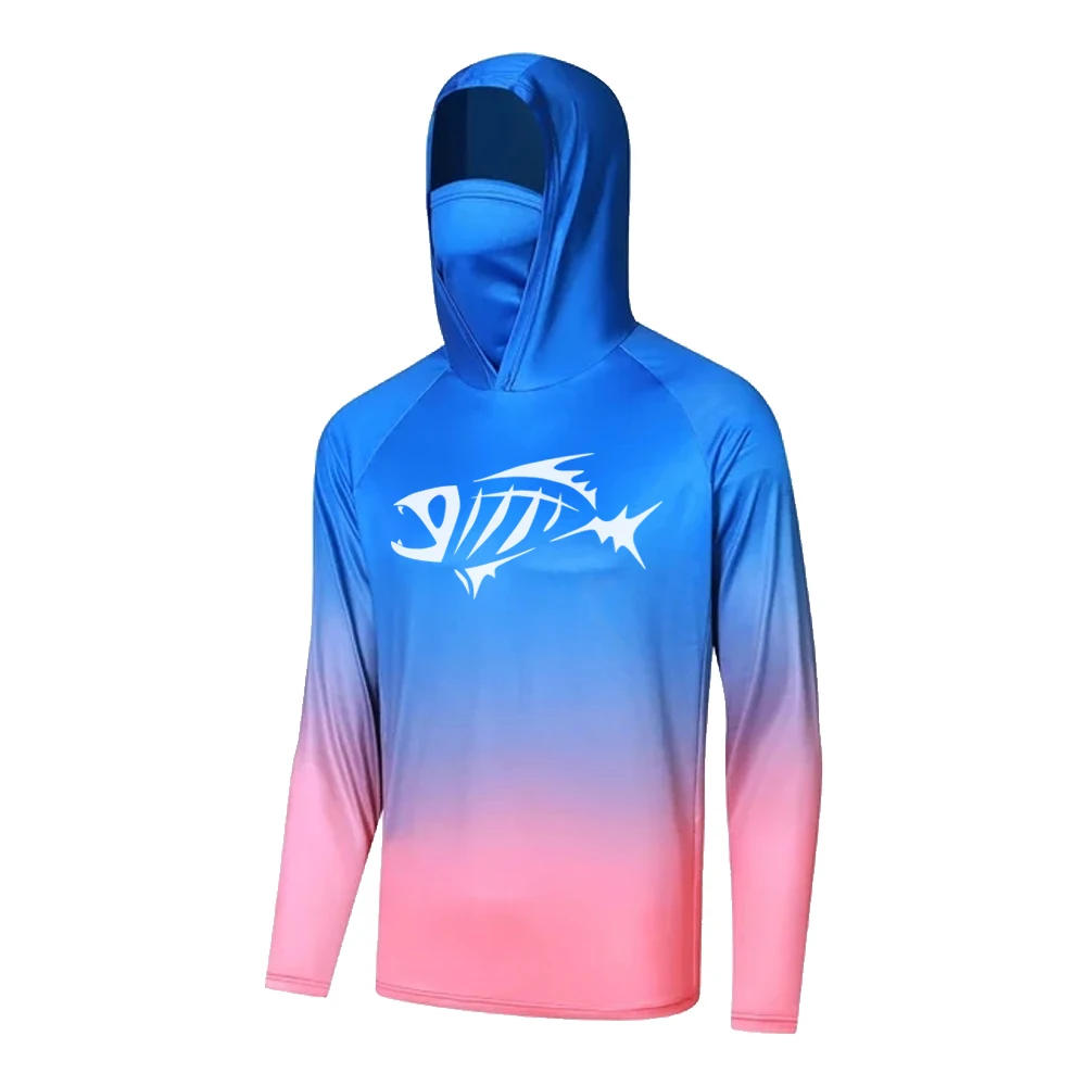 Description Picture 5 of itemHoodie Shirts with Mask Men fishing shirts long sleeve uv protection Sweatshirt Moisture Wicking Fishing Clothing