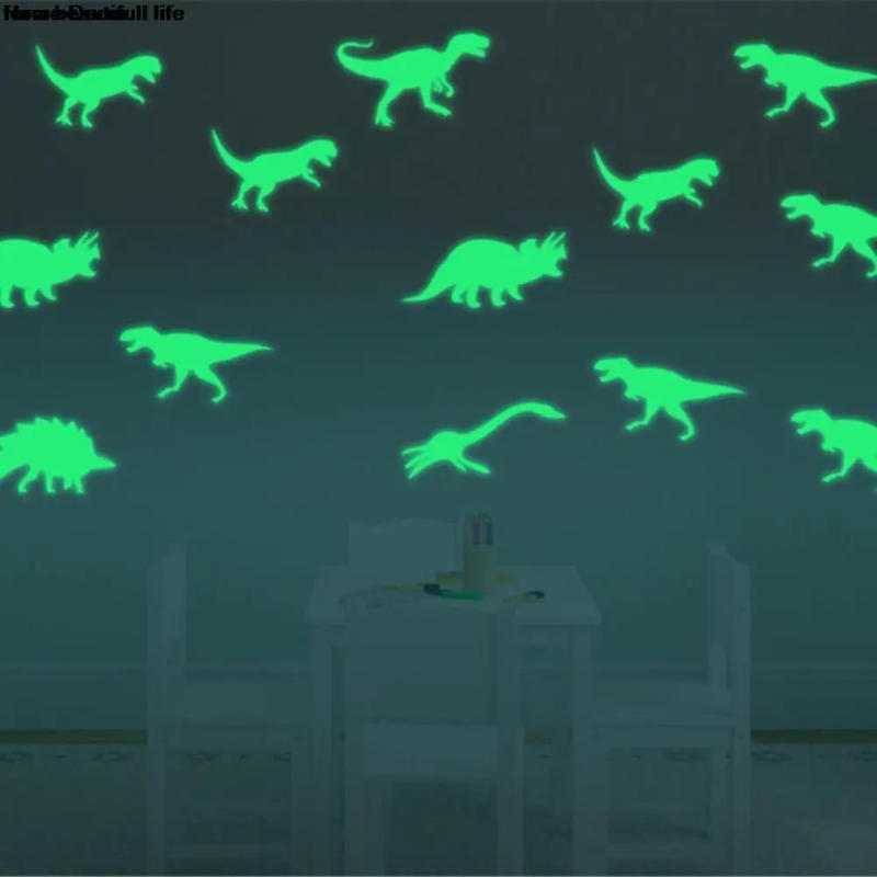 Description Picture 3 of itemMusical Note Glow In The Dark Moon Star Noctilucent  Dinosaurs Wall Stickers For Kids Room Bedroom Home DIY Combination Decals