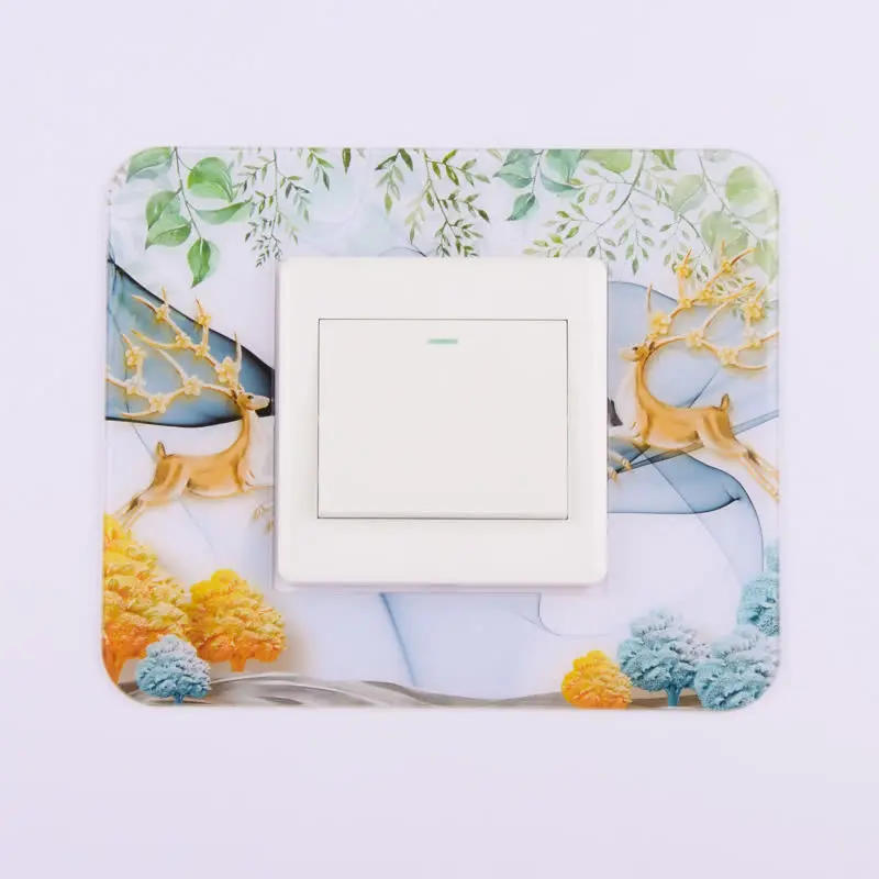 Description Picture 5 of itemMultiple Chinese style Acrylic Socket switch sticker Wall stickers Home decor Living room decoration Light switch cover plate
