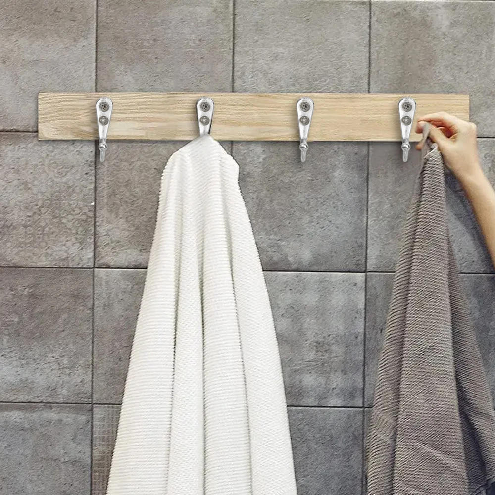 Description Picture 6 of item1/50Pcs Multi-Purpose Hooks with Screws Zinc Alloy Wall Mounted Key Clothes Hat Towel Holder Kitchen Bathroom Storage Supplies