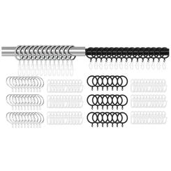 50 Pieces Metal Curtain Rings, Curtain Hanging Rings And Plastic Curtain Hooks, Curtain Rings For Window Curtain