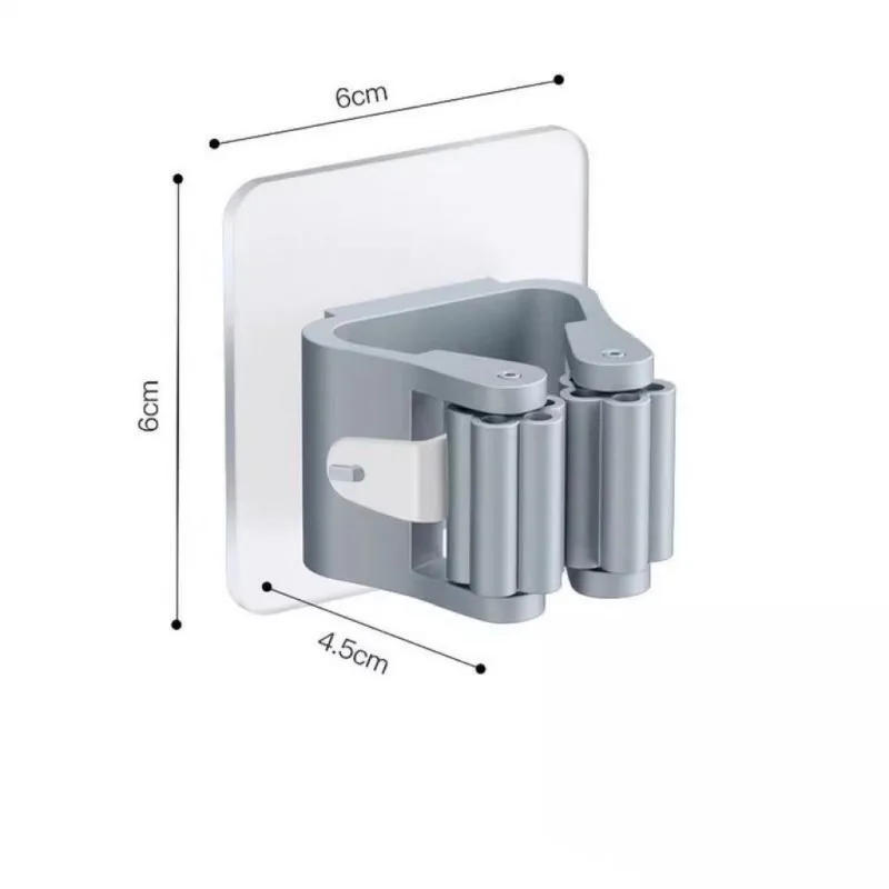 Description Picture 2 of itemMop Holder Self-adhesive Broom Stand Wall Mounted Mop Support Sweeping Brush Hook Storage Organizer Bathroom Kitchen Accessories