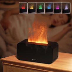 Air Aroma Humidifier Flame Essential Oil Diffuser Mini Home Humidifier Aromatherapy Fragrance Diffuser with LED Light for Room