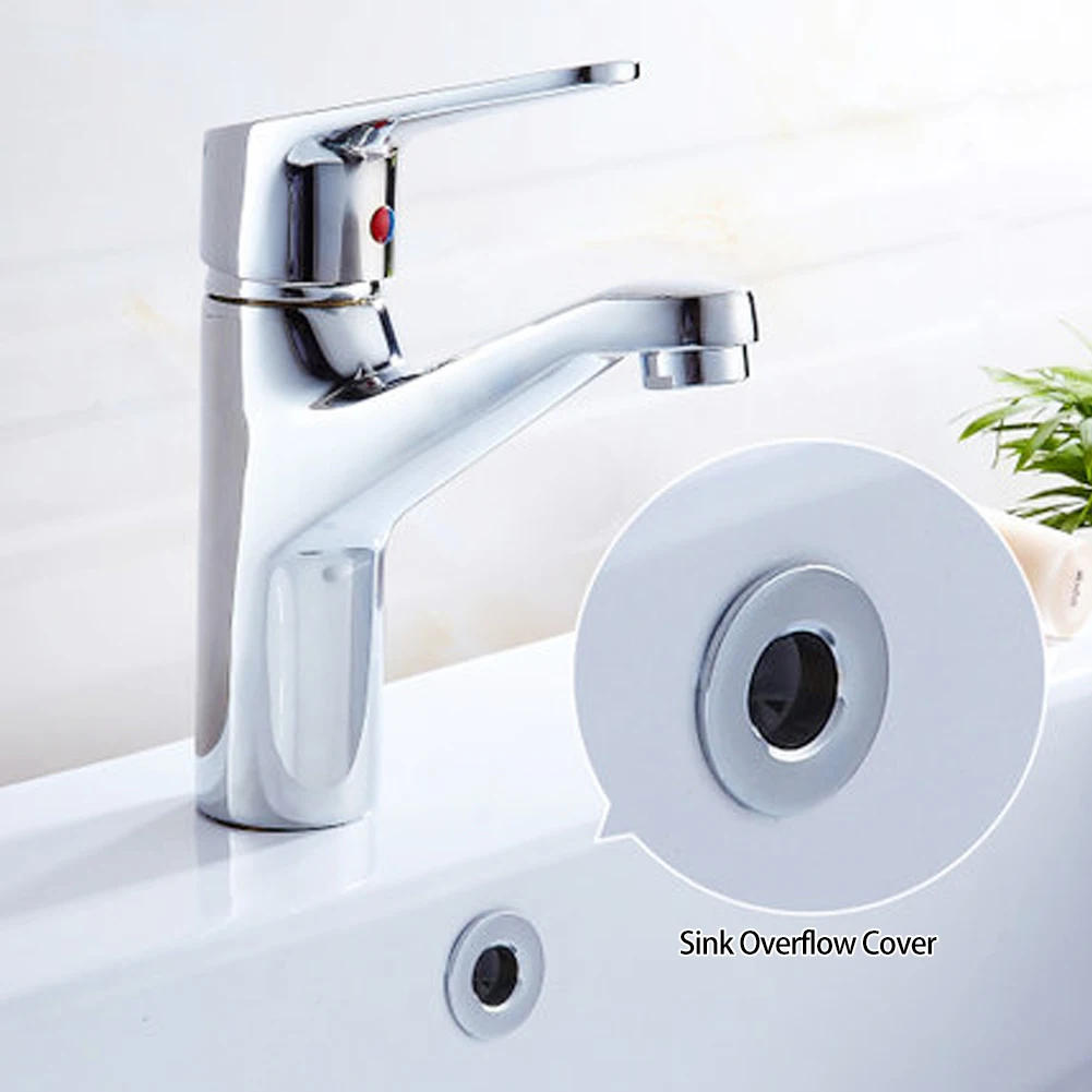 Description Picture 2 of itemBathroom Basin Faucet Sink Overflow Cover Brass Six-foot Ring Insert Replacement Hole Cover Cap Chrome Trim Bathroom Accessories