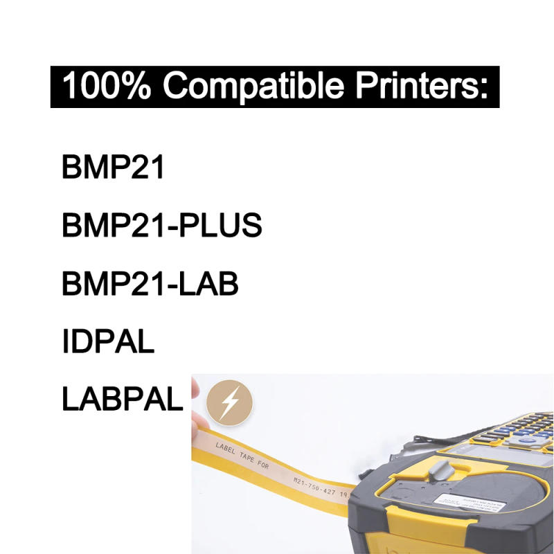Description Picture 4 of item5PK Self Laminating Vinyl Cartridge Compatible Brady M21-750-427 Brady M21 Tape for Brady BMP21 Label Printer BMP21 Plus Machine