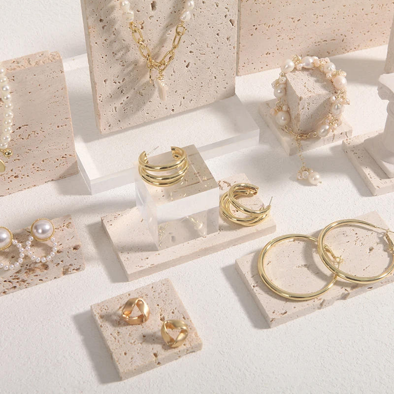 Description Picture 2 of itemNatural Holes Stone INS Photo Props for Jewelry Make Up Cosmetics Creative Advertisement Photography Posing Studio Shoot Decor