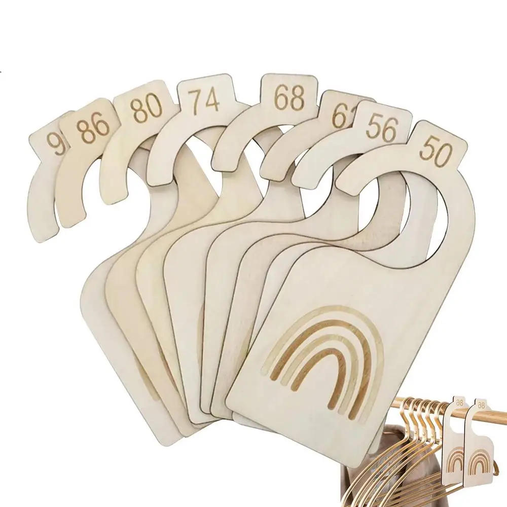 Description Picture 2 of item8Pcs/Set Clothing Rack Divider Wooden Closet Size Divider Baby Closet Organizers Hanger Separators Hanging Closet Dividers