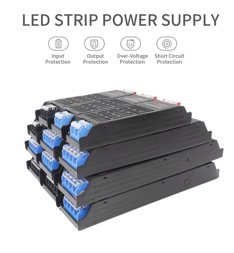 Description Picture 2 of itemLED Power Supply 60W 100W 200W 300W 400W 500W Transformer Super Thin Adapter Converter AC to DC12V 24V for Led Strip Lights