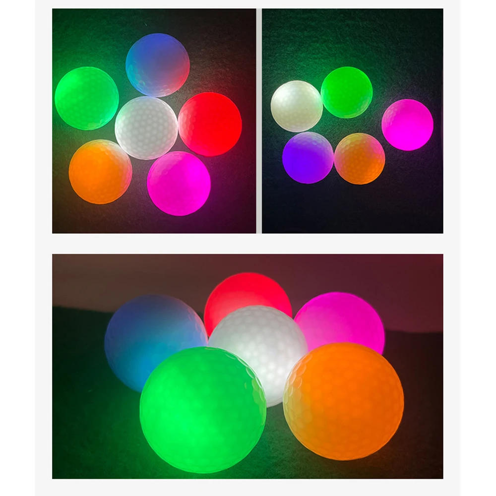 Description Picture 2 of itemLED Glowing Golf Balls Glowing Golf Balls At Night - Glow in The Dark Balls 6pcs Golf Ball Set Red Blue White Pink Green