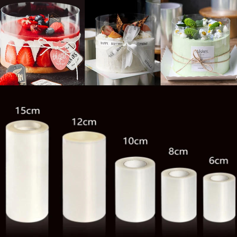 Description Picture 2 of item1 Roll Cake Surround Film DIY  Bakeware Acetate Film Transparent Cake Collar Kitchen  6/8/10/12/15Cm Accessories Baking Tools