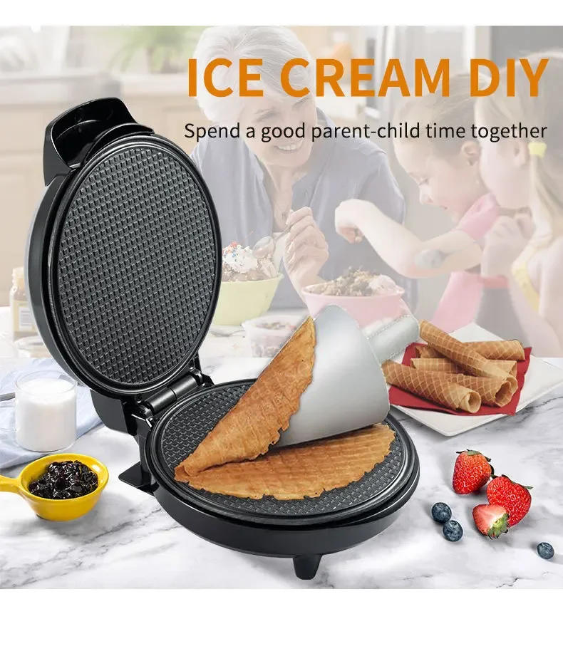 Description Picture 6 of item1200W 220-240V Multifunction Mini Waffle Maker Electric Doughnut Ice Cream Cone Grill Cake Oven Pan Eggette Machine Plates