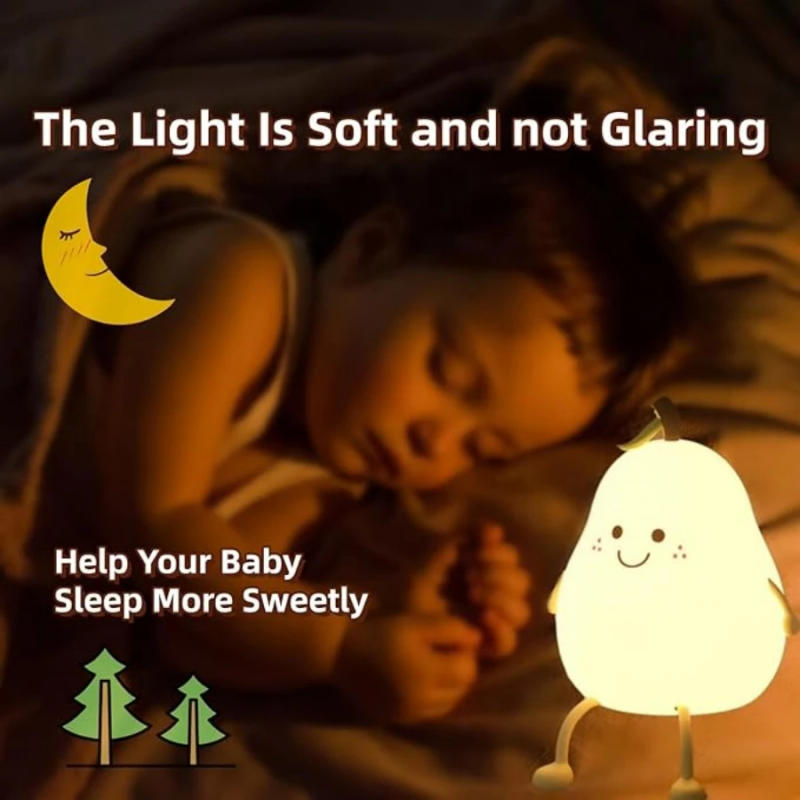 Description Picture 2 of itemLED Pear Shape Touch Lamp Rechargeable Silicone Night Light Dimming Bedside Table Light Bedroom Decoration