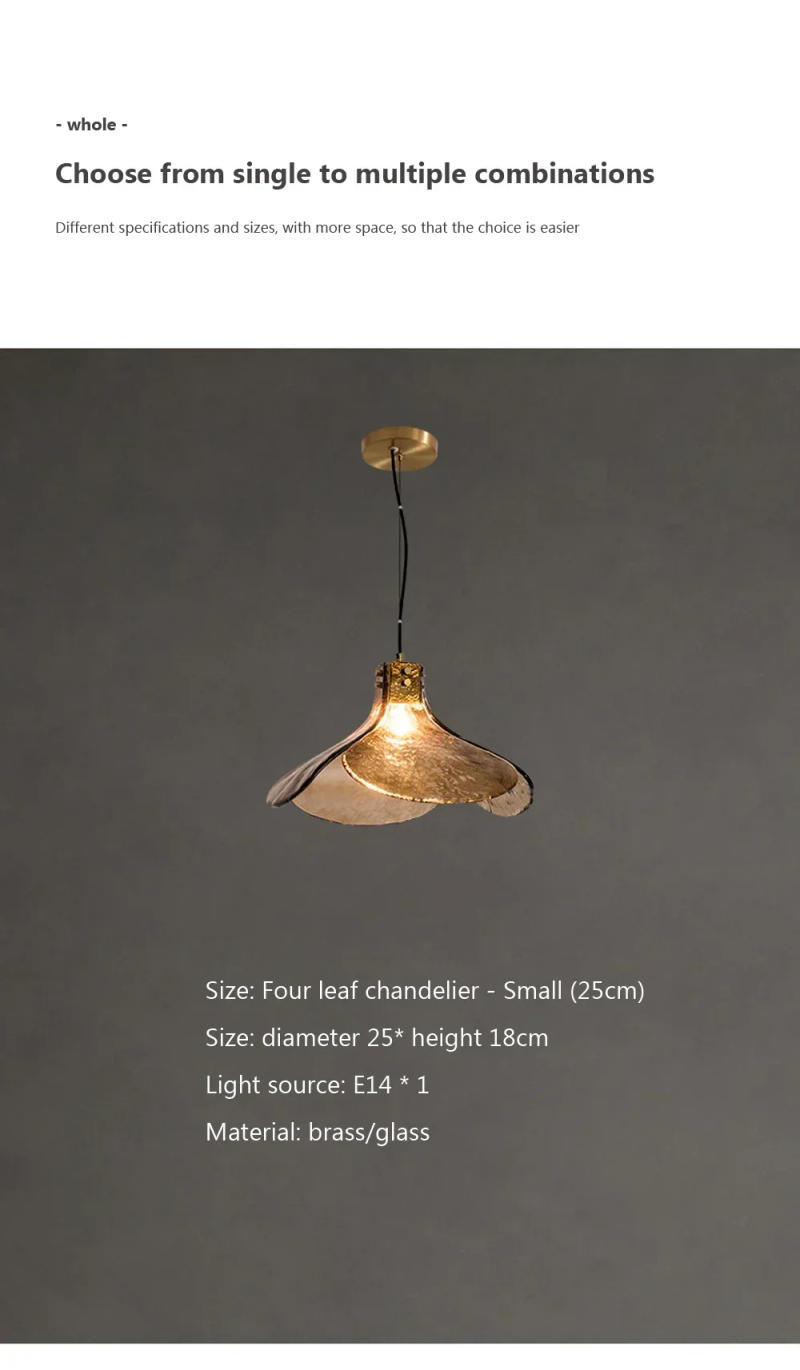 Description Picture 5 of itemLED Glass Pendant Light petal Shape bedroom Loft Retro Home Light Restaurant Bar Bedroom Coffee Book bar lamparas para techo