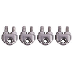 4pcs stainless steel cable clip saddle clamp for ropes 0.3cm 3mm wire