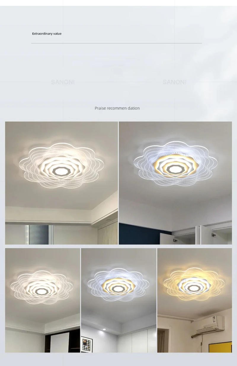 Description Picture 4 of itemModern LED Ceiling Lamp For Living Room Dining Room Corridor Bedroom Flower Shape Ceiling Light Home Decorative Lighting Fixture