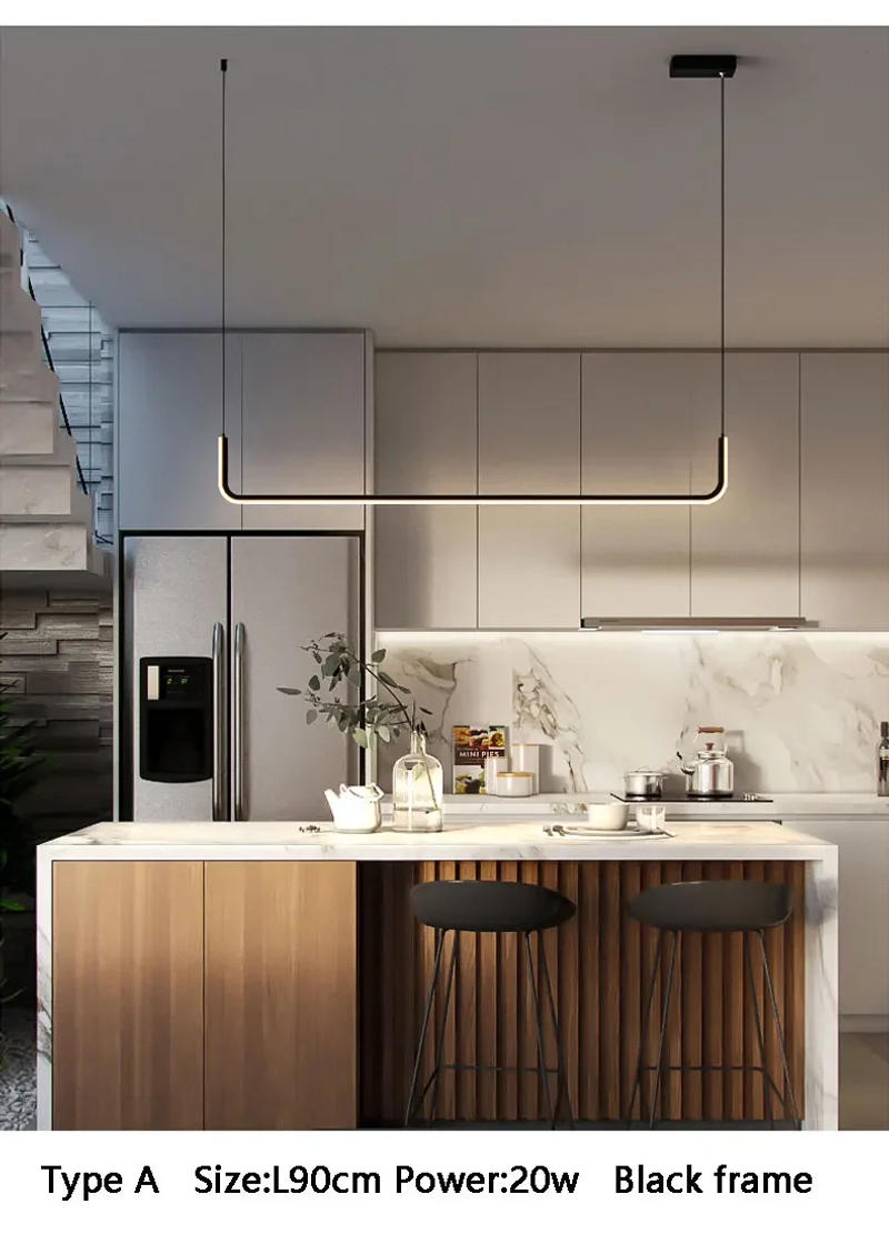 Description Picture 4 of itemModern LED Ceiling Chandelier Dimmable Table Dining Room Kitchen Minimalist Pendant Lamps Home Decor Lighting Lusters Luminaires