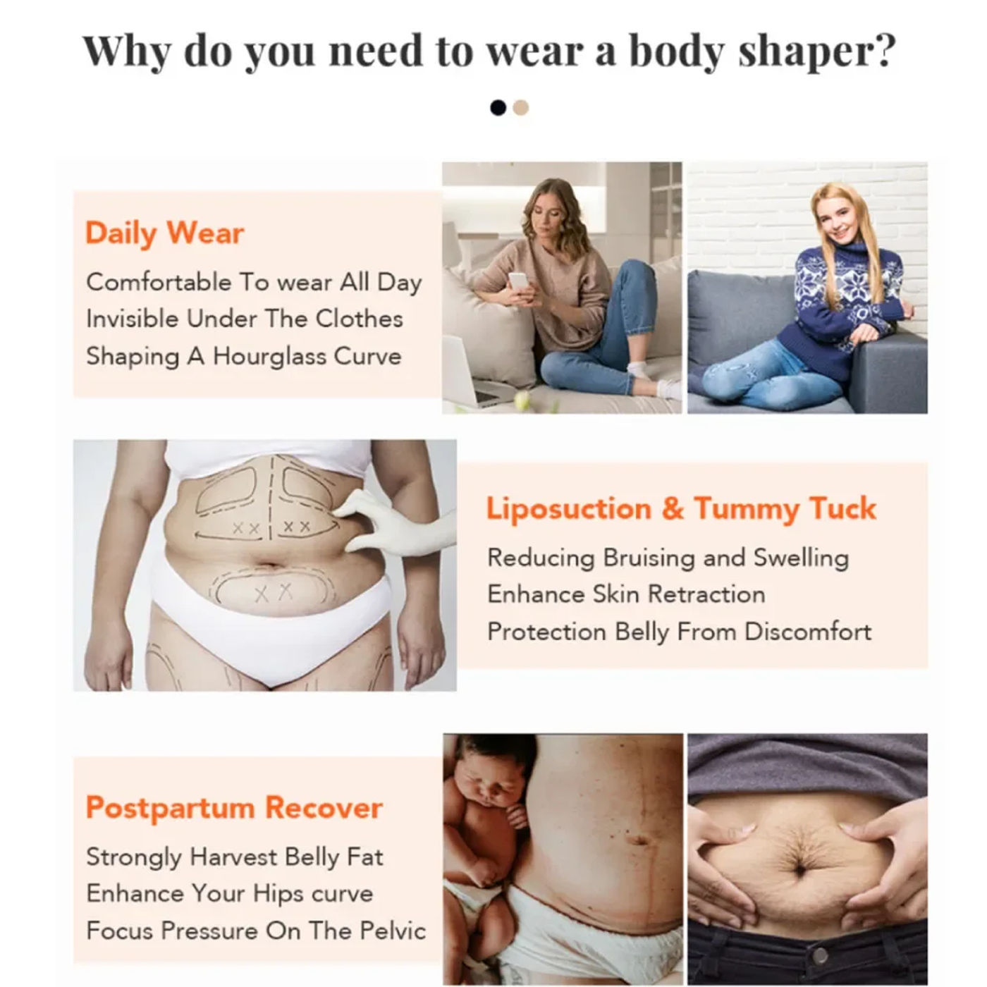 Description Picture 3 of itemFirm Compression Tummy Tuck Faja WomenS Binders And Shapers Bodysuit Women Reducing And Shaping GirdlesHigh Waist Tummy Control