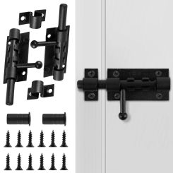 2PCS/Set Heavy Duty Slide Bolt Lock Barrel Bolt Gate Lock with Solid Stainless Steel Barrel Bolt Sliding Doors Fences Cabinets