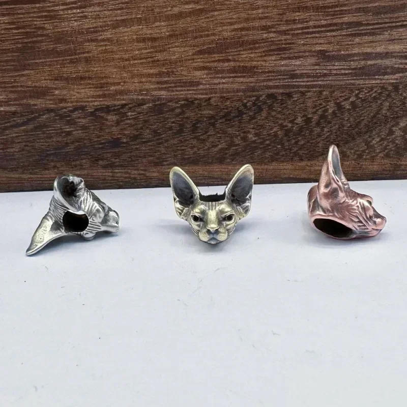 Description Picture 4 of itemHairless Cat Brass Knife Beads Outdoor EDC Umbrella Rope Pendants DIY Paracord Bracelets Accessories Lanyard Hangings