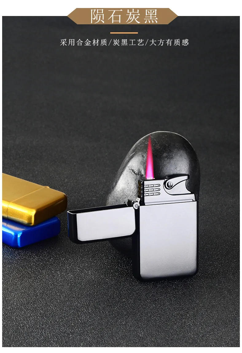 Description Picture 6 of itemMetal Jet Red Flame Lighter, Refillable Butane, Adjustable, Portable, Windproof, Gas Lighter, Glow in the Dark, Gift for Men