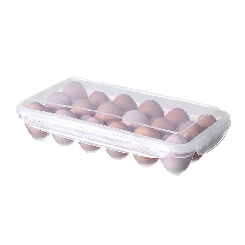 Description Picture 3 of itemEgg Storage Box With Lid Kitchen Refrigerator Egg Box Egg Drop Rack Egg Storage Box Fridge Egg Organizer 10/18 Grid Egg Tray