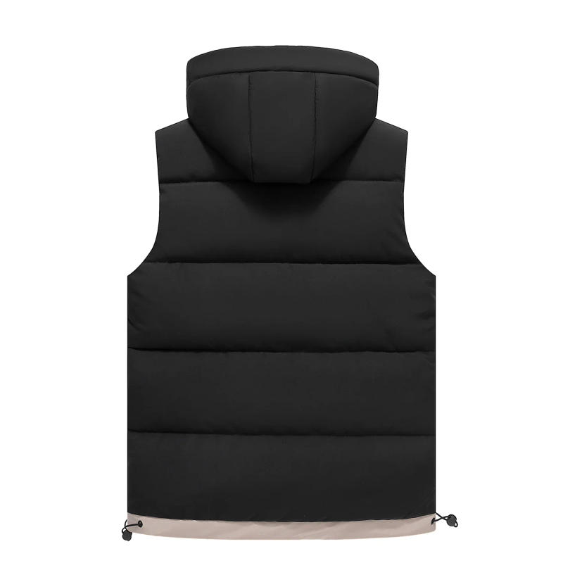 Description Picture 4 of itemAutumn Winter Vest Men Fashion Hooded Warm Sleeveless Jacket Coat Mens Windproof Waistcoat Streetwear Solid Outwear Vests Men