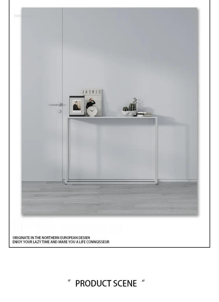 Description Picture 6 of itemNordic Iron Console Table Floor-standing Wall-mounted Desk Sofa Simple Rear Storage Rack Minimalist Console Tables for Hallway