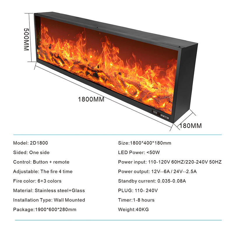 Description Picture 4 of item2D1800mm Inlaid Interior Decoration Fireplace Emulates Flame Mantel Core American Home Fireplace